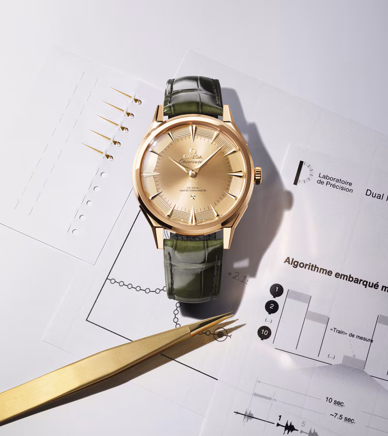 39.4 mm, Moonshine gold on alligator