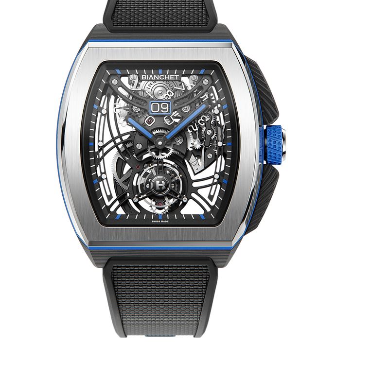 Bianchet | Flying Tourbillon Grande Date Hybrid Blue